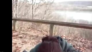 Watch this amateur titjob in the park!