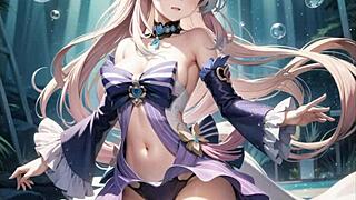 ai illustration of anime characters with big features