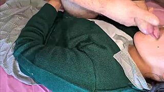 Latina teen nerd loves swallowing cum after oral