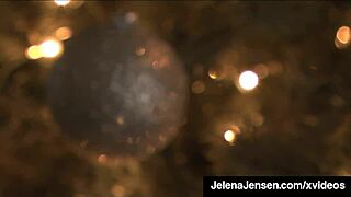 busty jelena jensen teases with candy cane in her wet cunt by the pool