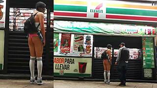 Hey, guess what? I caught her showing off her thong at the store in that tiny miniskirt with pigtails!