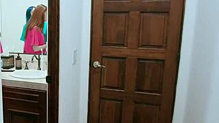 My stepsisters Lacy and Jewelz gag on stepbro's huge cock