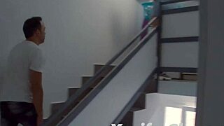 Teen with a big ass gets a rousing facial by her neighbor
