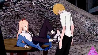 i'm so horny watching koikatsu denji power chainsaw man hentai blowjob handjob cumshot porn