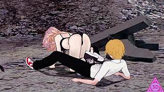 Толкова съм възбуден от Koikatsu Denji Power Chainsaw Man хентай минет ръка оргазъм порно