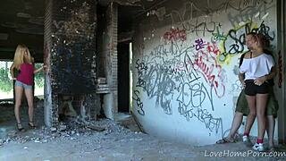 Blonde amateur bends over for homemade doggystyle oral.