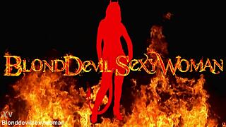 Mature Blonde Intensely Shows Off In Lingerie On Bed.