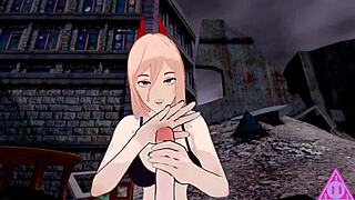 i'm so horny watching koikatsu denji power chainsaw man hentai blowjob handjob cumshot porn