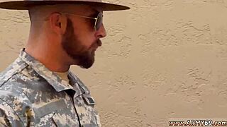 Army man fucks boy in mobile gay porn