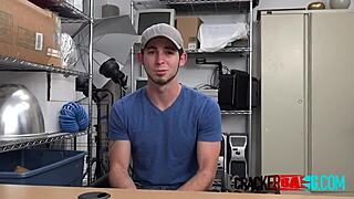 Teen Jock Placed On Directors Desk Takes Big Black Cock