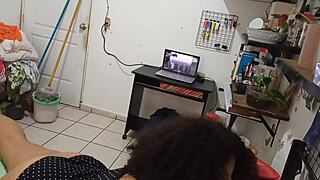 This Mrs Creampipe got caught cleaning the bedroom
