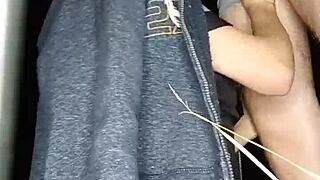 Jolie jeune rousse suce une queue en ext�rieur