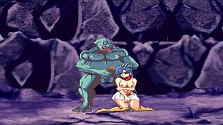 Redhead warrior becomes cum slut