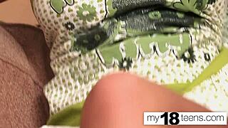 My18Teen 18+S - Brunette Fingering Wet Pussy In The Morning