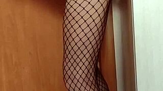 Milf In Stockings Rides Cock Hard On The Wall