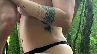 Fucking That Hot Prostitute Bent Over In The Woods With A Monster Cock!