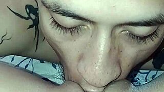 Young amateur enjoys licking shaved wet vagina