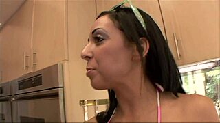 hot milf rebecca bardoux tongues tight pussy of young vanessa leigh on couch