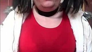 Watch a man dressing up as a woman and his girlfriend embarrass his ass