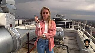 Young teens engage in outdoor activities on the street