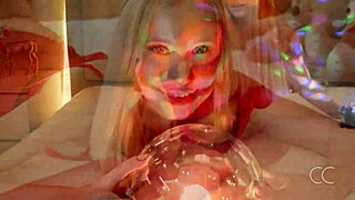 Blonde girl with big tits masturbates in christmas fairy tale 😍