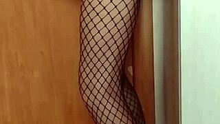 Milf In Stockings Rides Cock Hard On The Wall