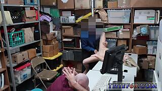 blonde amateur in uniform performs on cam with toys