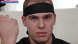 Bisexual couple have a steamy threesome with karate students