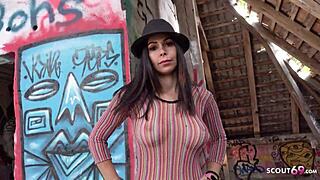 German Scout Fucks Amateur Jessy Jey In Outdoor Anal Casting