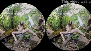 In this story, gorgeous babe endza yanks and loves her pussy during solo masturbation in vr, reaching climax outdoors.