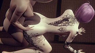 in this hentai, alice engages in hard sex with futanari, including blowjob and cumshot in cosplay costume