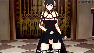 Yor Forger delivers intense blowjob POV in sexy anime style.