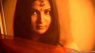 Lovely brunette participates in Indian ritual.