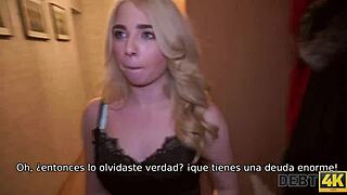 Pretty lassie seduces loan agent for wild fun.