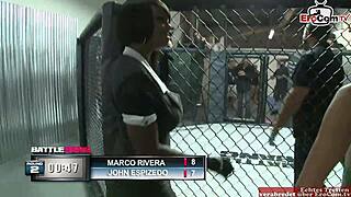 Curvy ebony teen competes in interracial sex contest.