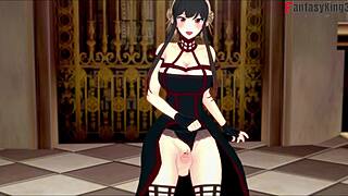 Yor Forger delivers intense blowjob POV in sexy anime style.