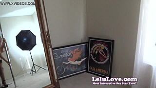 She strips black gown for POV STANDING DOGGYSTYLE in stockings garter - Lelu Love