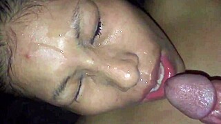 Amateurs capture slow cumshot in mouth on camera