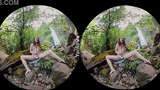 In this story, gorgeous babe endza yanks and loves her pussy during solo masturbation in vr, reaching climax outdoors.