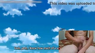 JAPANESE STUDENT GETS VERY HORNY WATCHING HENTAI AND SUCKS BIG COCK