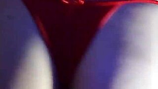 Trying on new thong panties for a close-up