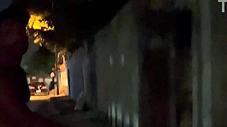 After the New Year's party, I hooked up with a guy in the dark alley, and he fucked me hard on the street without a condom, creampie style! 😈