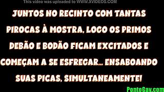 The basketball team enjoys a collective handjob session together