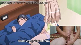 JAPANESE STUDENT GETS VERY HORNY WATCHING HENTAI AND SUCKS BIG COCK
