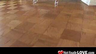 Wow, small boobs babe shows hot body and gets ass licked!