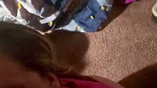 Blonde Amateur Gives Intense Blowjob with Piercing