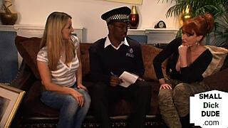 Watch the redhead milf and bff dominate the policeman