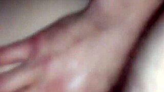 Oiled pussy gets pounded by hard cock in intense session.