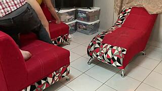 Stepsister cleans house while I fantasize about fucking her big ass.