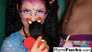 Romi Rain's intense blowjob passion